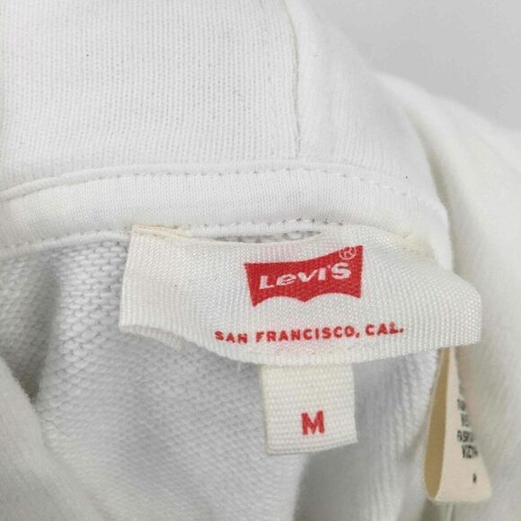 NWT Levis Hoodie White Long Sleeve Pullover Ocean Scene 100% Cotton M - Picture 5 of 6